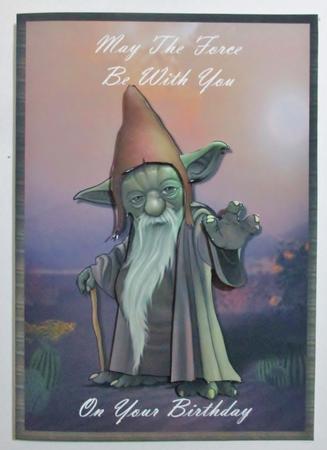 Yoda's May the Force Be with You Card Front by Davina Rundle