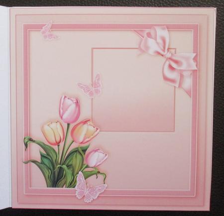 Spring Tulips on a Lace Border 8in x 8in Insert Plate by Davina Rundle