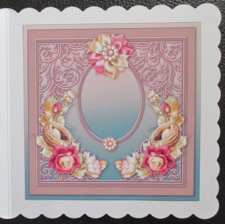 Easter Roses with Fancy Corners Matching 8x8 Insert Plate by Davina Rundle