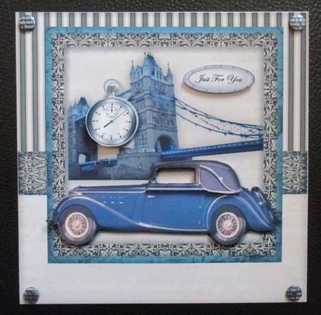 Male Card Vintage Car Mini Kit by Davina Rundle