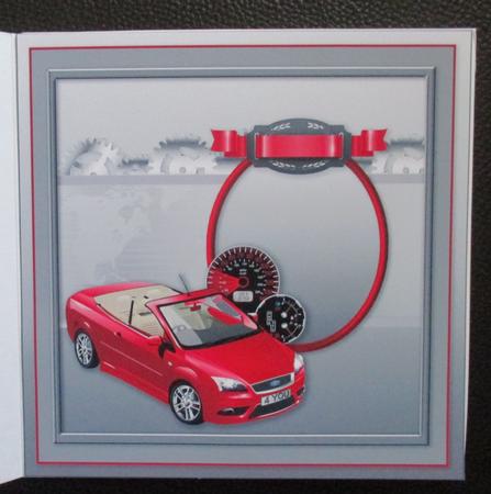Red Sports Car with Speedo Matching 8inx8in Insert Plate by Davina Rundle