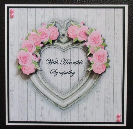 Sympathy Heart & Roses Vintage by Davina Rundle