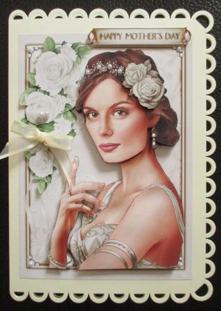 Art Deco Lady Athena Cream 4 Sheet Mini Kit by Davina Rundle