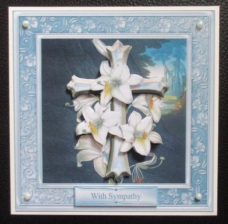Flower Cross Topper with Decoupage by Davina Rundle