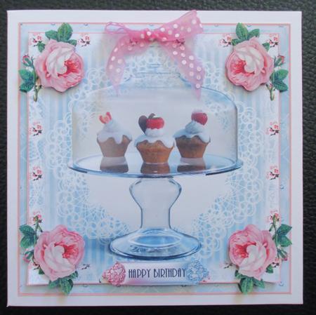 Strawberry Cupcakes Card Front Kit by Davina Rundle