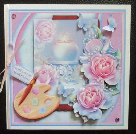 Artist's Canvas Candle & Roses 7.5 Decoupage Mini Kit by Davina Rundle