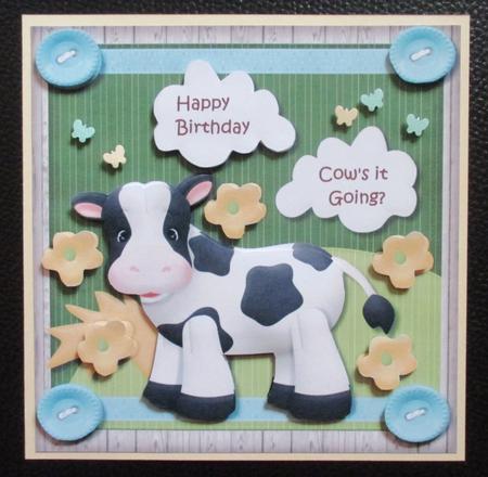 Birthday Boy Cute Cow by Davina Rundle