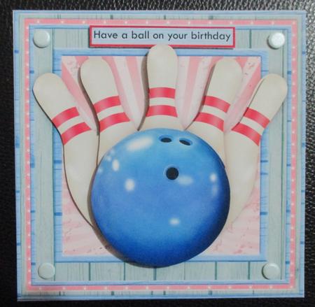 Bowling Have a Ball on Your Birthday 7.5 Decoupage Mini Kit by Davina Rundle