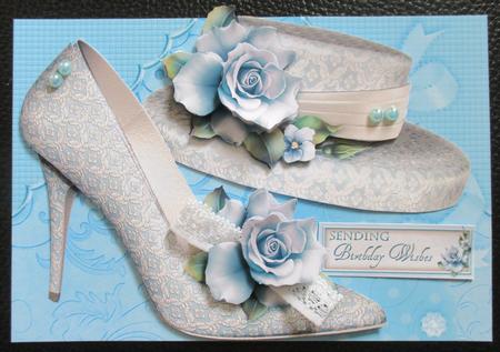 Blue Rose Shoe and Hat by Davina Rundle