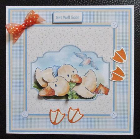 Two Little Ducks 7.5 Card and Decoupage by Davina Rundle