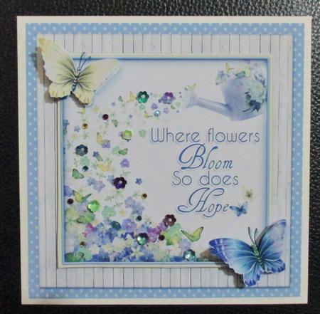 Where Flowers Bloom So Does Hope (blue) by Davina Rundle