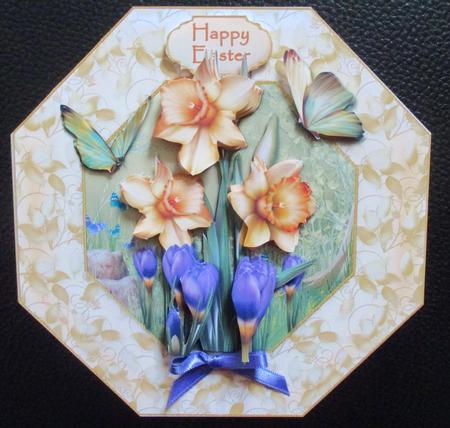 Daffodils and Crocus Large Octagonal Card Kit by Davina Rundle