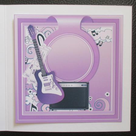 Purple Guitar and Amplifier Matching 8inx8in Insert Plate by Davina Rundle