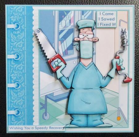 I Came I Sawed I Fixed It Get Well Decoupage Mini Kit by Davina Rundle