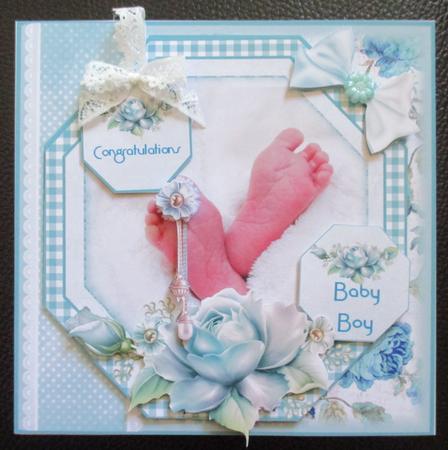 Those Tiny Feet Boy Card Front Kit by Davina Rundle