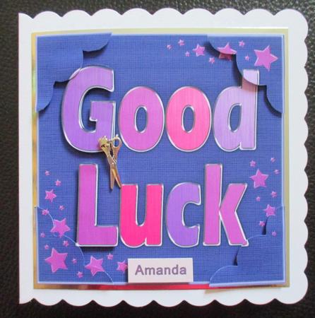 8 x 8 Good Luck Scalloped Corner Topper by Davina Rundle