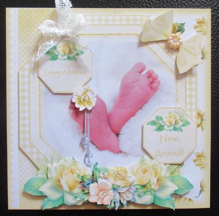 Those Tiny Feet New Baby Card Front Kit by Davina Rundle