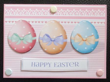 Easter Card with 3 Decorated Eggs by Davina Rundle