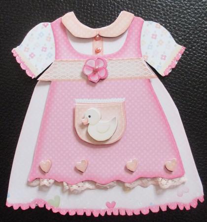 Baby Girl Dress Shape Card 819 by Davina Rundle