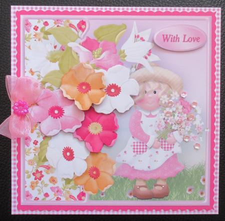 Picking Flowers Card Front by Davina Rundle