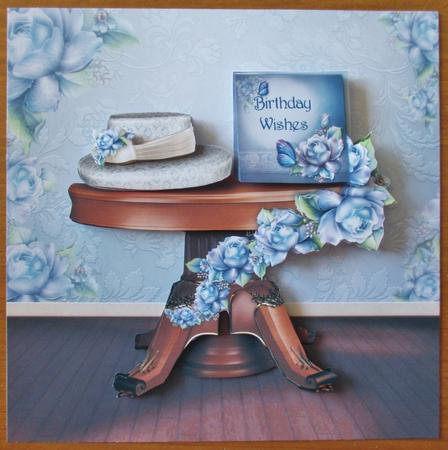 Blue Rose Table Top by Davina Rundle