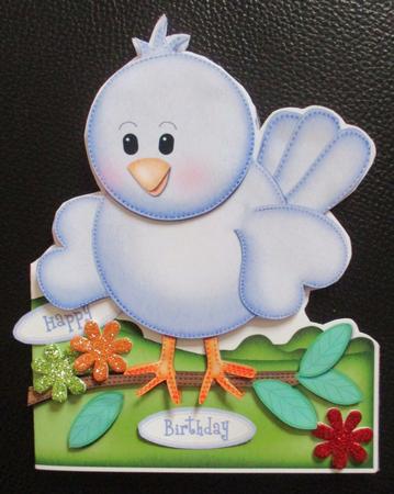 3D Little Birdie Shaped Card with Decoupage by Davina Rundle