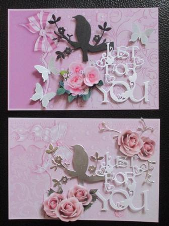 Rose and Pink Scrapbook Style Card Fronts by Davina Rundle
