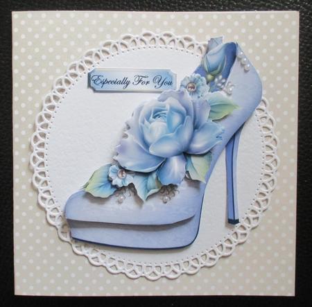Stunning Shoe & Porcelain Roses 7 Step Decoupage Sheet by Davina Rundle