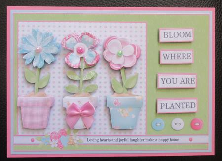 Bloom Where You Are Planted Floral Card Front by Davina Rundle