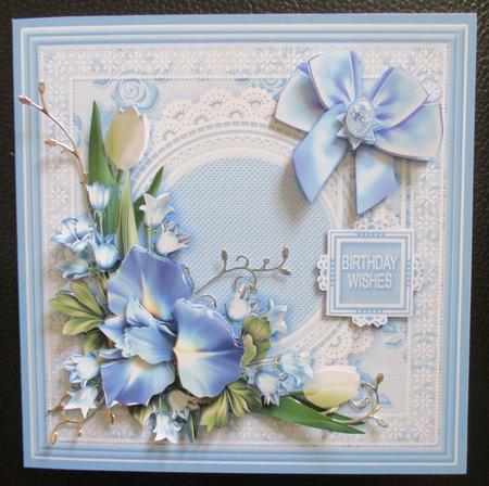 Spring Flowers on a Lace Doily 8in x 8in Decoupage Mini Kit by Davina Rundle