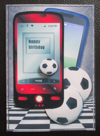 Male Card Smartphone & Soccer by Davina Rundle