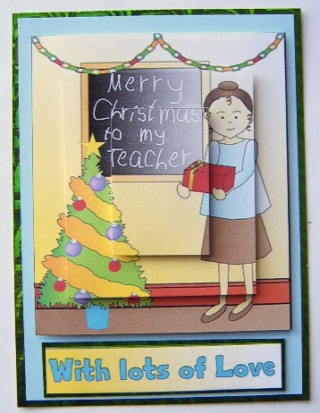 Merry Christmas to My Teacher Card Front by Davina Rundle