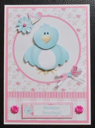 Birthday Tweetings Topper & Decoupage by Davina Rundle