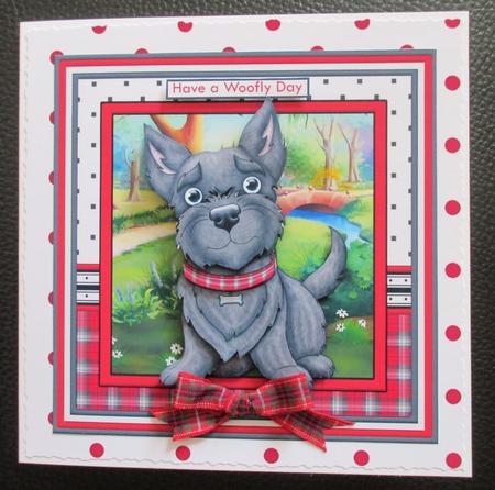 Scottie Dog Have a Woofly Day 8x8 Decoupage Mini Kit by Davina Rundle