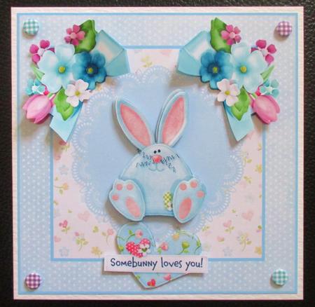 Some Bunny Loves You Mini Kit with Decoupage and Insert by Davina Rundle