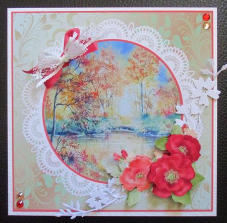 8x8 Autumn Lake Mini Kit with Decoupage by Davina Rundle