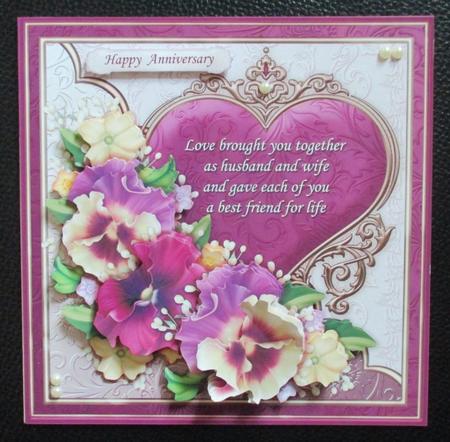 Pansy Heart & Verse for Wedding or Anniversary 8x8 Mini Kit by Davina Rundle