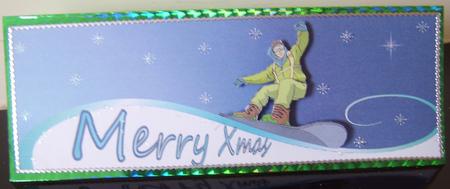 Xmas Snowboarder by Davina Rundle
