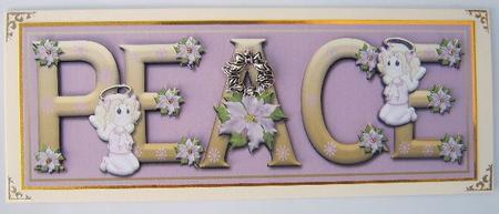 Cute Angel Peace Large Dl Card Front with Decoupage by Davina Rundle
