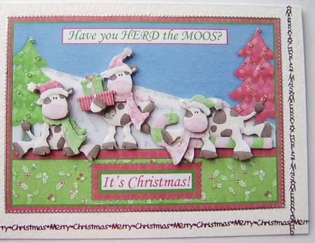 Have You Herd the Moos? It's Christmas! Decoupage by Davina Rundle