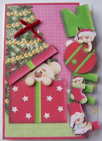 Christmas Noel Bears Over the Side and Decoupage by Davina Rundle