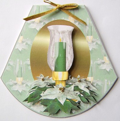 Green Christmas Candle Wobble Card by Davina Rundle