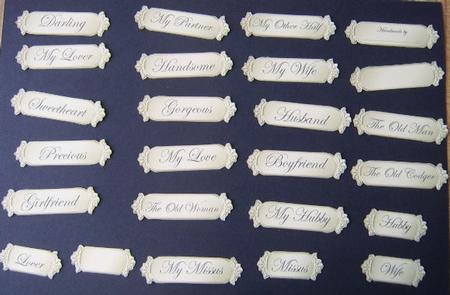 Metallic His, Hers and Lovers Greetings Text Plates by Davina Rundle