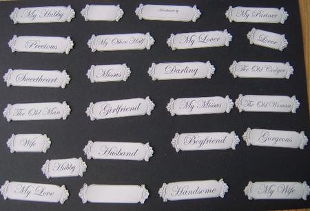 Metallic His, Hers and Lovers Greetings Text Plates by Davina Rundle
