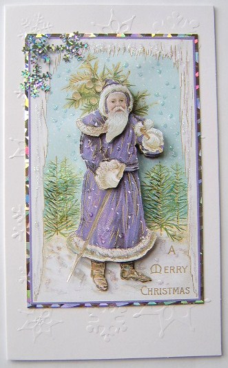 Vintage Santa in a Purple Robe by Davina Rundle