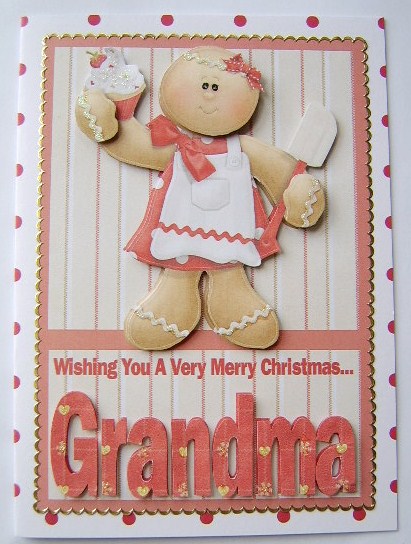 Merry Christmas Grandma A5 Decoupage Card by Davina Rundle