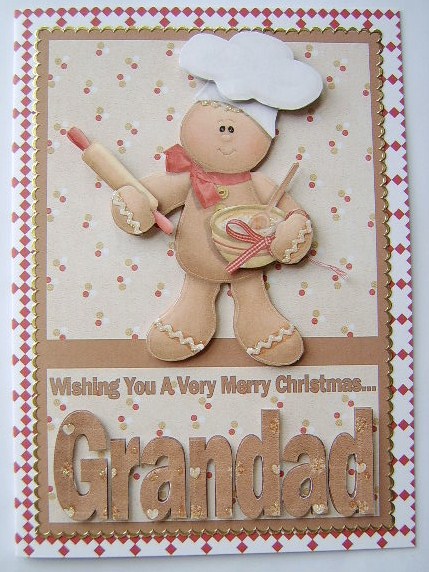 Merry Christmas Grandad A5 Decoupage Card by Davina Rundle