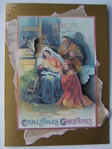 Christmas Nativity Decoupage Topper by Davina Rundle