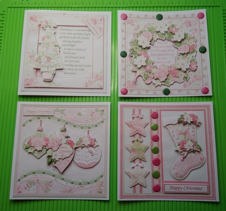 PASTEL CHRISTMAS FLORAL 7.5 Decoupage & Inserts BUMPER KIT by Dawn Cook