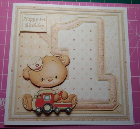 Ist Birthday Boy with Train 8x8 Mini Kit by Dawn Cook
